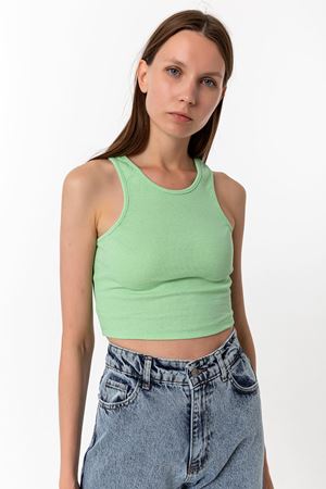 Halter Yaka Crop Top Yeşil