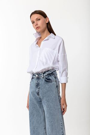 Kadın Mavi Straight Vintage Jean Pantolon - Yüksek Bel Düz Kesim Denim