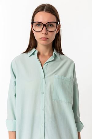 Kadın Mint Yeşili %100 Pamuk Oversize Düğmeli Gömlek - Ekstra Bol Kesim