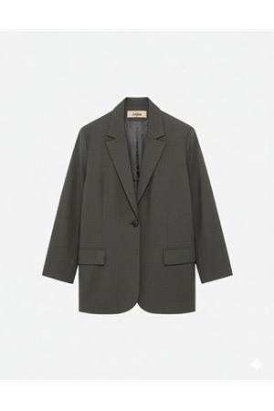 Kadın Oversize Blazer Ceket Gri - Antrasit