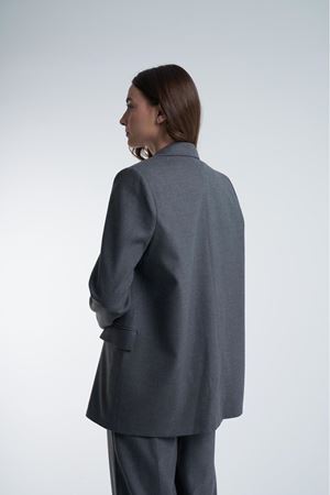 Kadın Oversize Blazer Ceket Gri - Antrasit