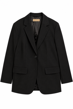 Kadın Tek Düğmeli Oversize Blazer Ceket Siyah