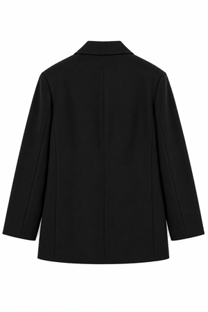 Kadın Tek Düğmeli Oversize Blazer Ceket Siyah