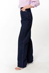 Kadın Lacivert Straight Vintage Jean Pantolon - Yüksek Bel Düz Kesim Denim