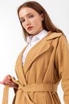 Kadın Marlen Klasik Camel Vintage Uzun Trençkot