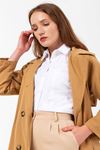Kadın Marlen Klasik Camel Vintage Uzun Trençkot