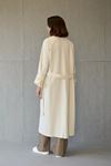 Kadın Krem Oversize Uzun Trençkot Matilda – Kemerli, 130 cm