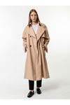 Bej Oversize Unisex Gabardin Trençkot – Taylor